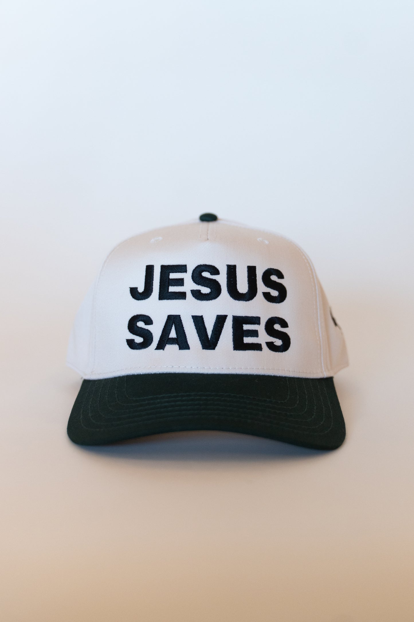 Jesus Saves Hat- Green/Natural