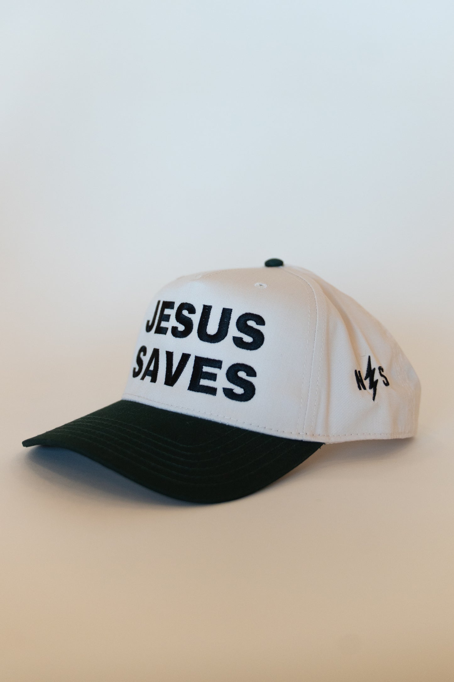 Jesus Saves Hat- Green/Natural