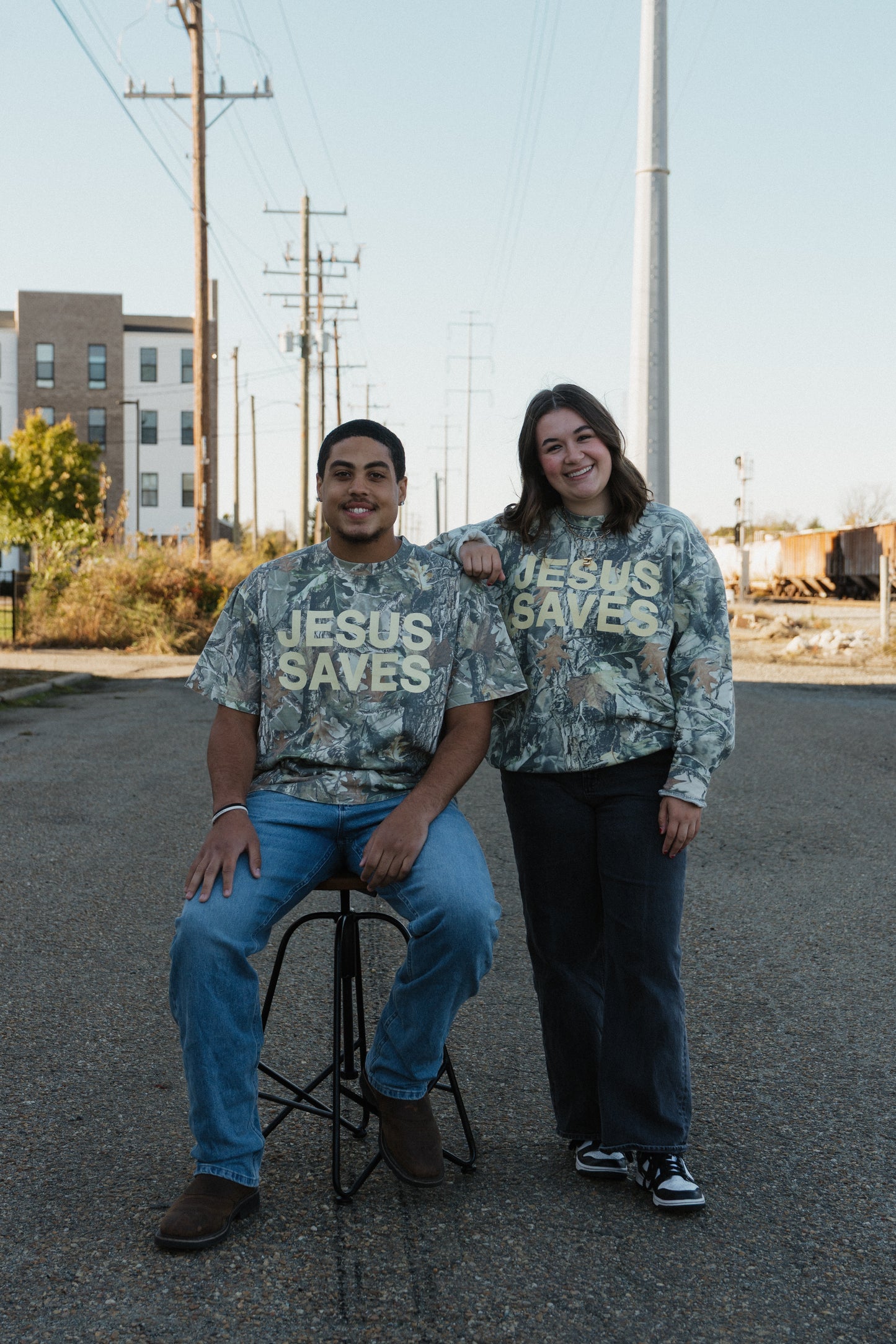 Jesus Saves Camo Tee