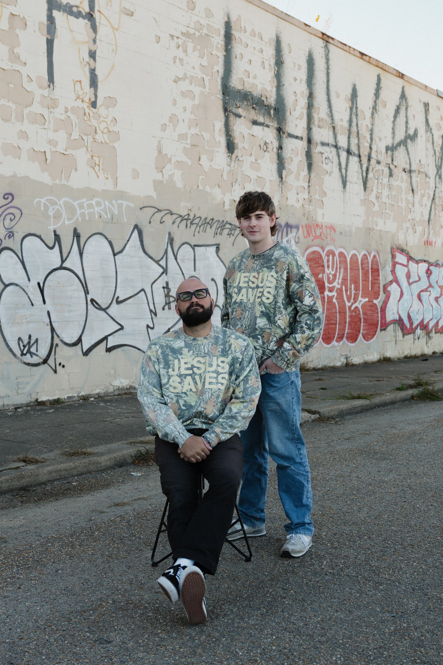 Jesus Saves Camo Crewneck