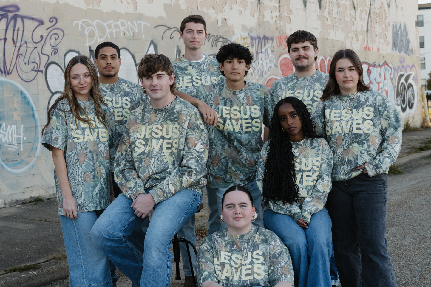 Jesus Saves Camo Tee